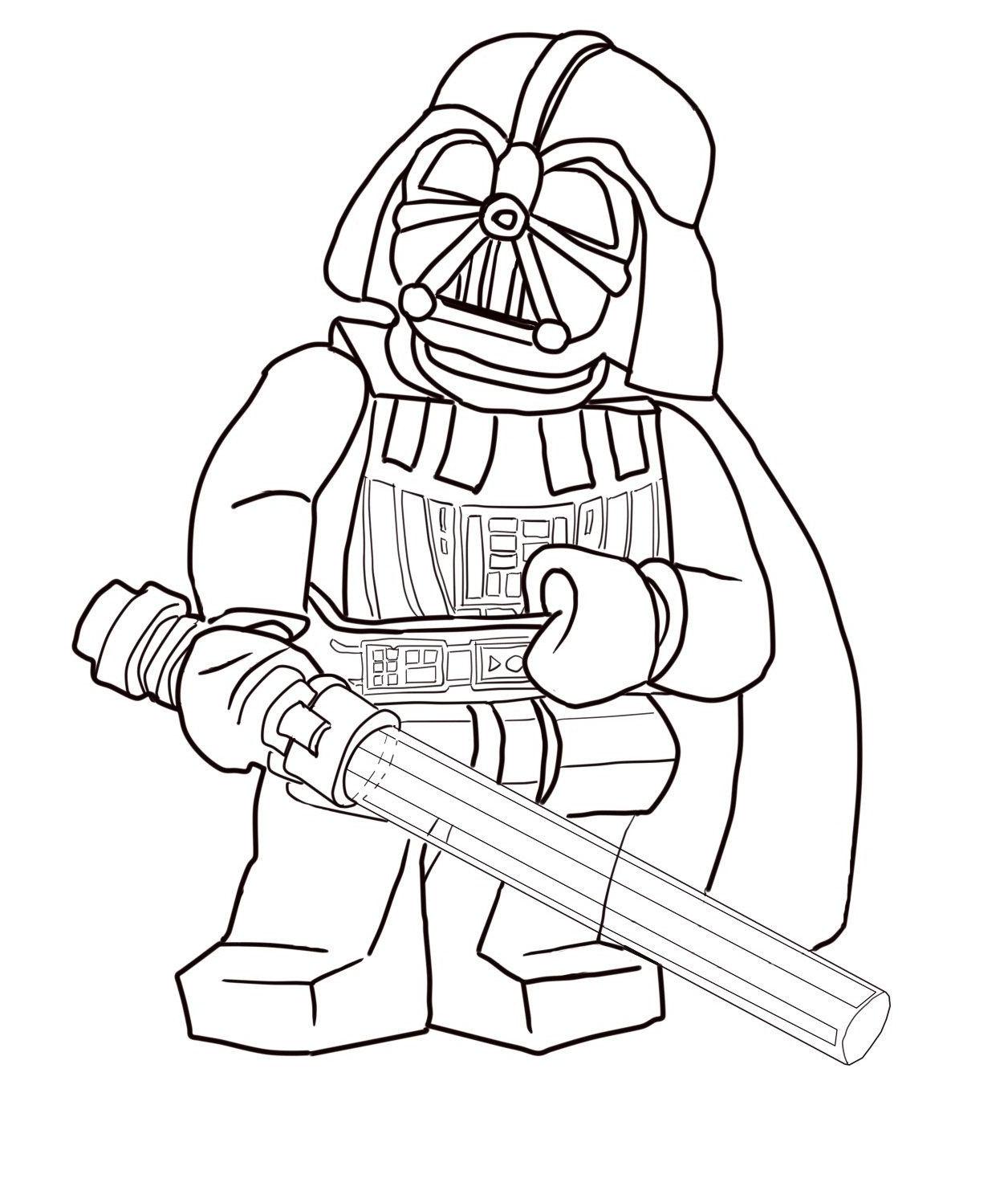 Dibujo de Lego Darth Vader para Colorear y Imprimir
