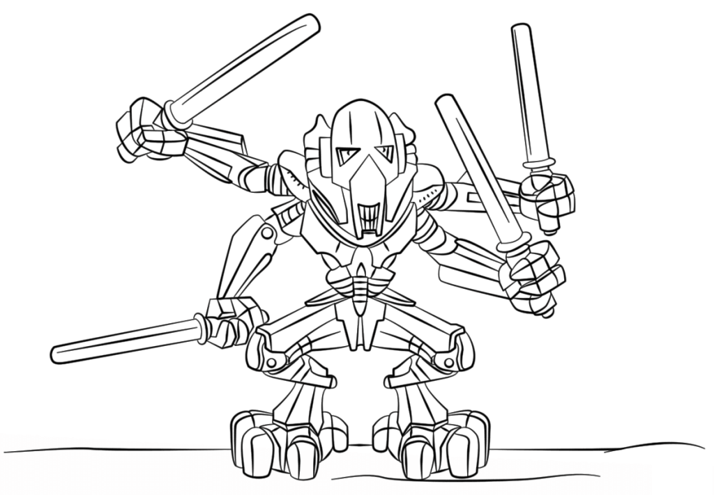 Dibujo de Lego General Grievous La Guerra de Las Galaxias 2 para Colorear y Imprimir