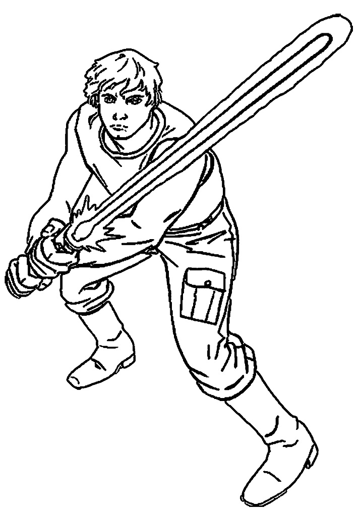 Dibujo de Luke Skywalker para Colorear y Imprimir