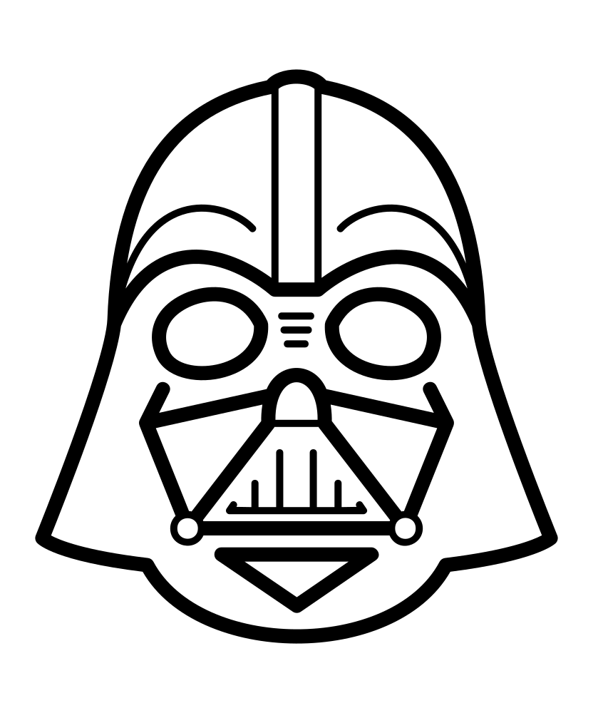 Dibujo de Máscara de Darth Vader para Colorear y Imprimir