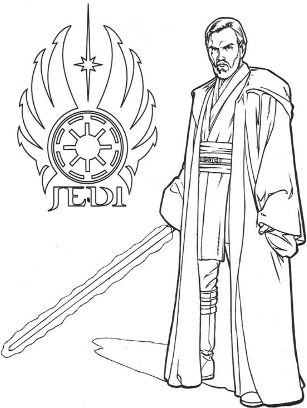 Dibujo de Obi Wan Kenobi para Colorear y Imprimir