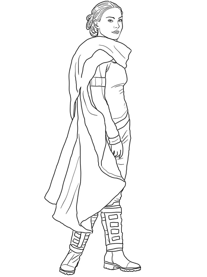 Dibujo de Padme Amidala para Colorear y Imprimir