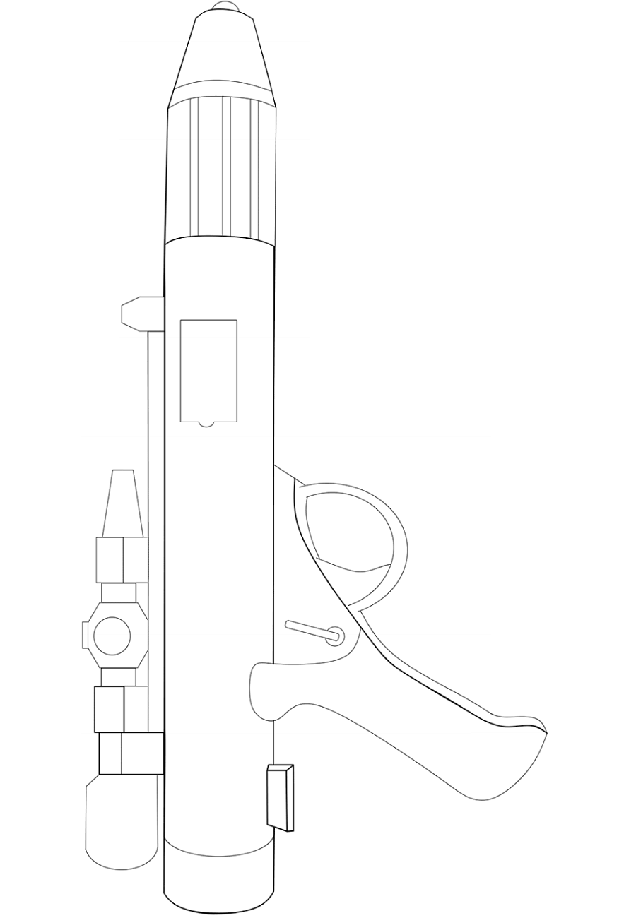 Dibujo de Pistola Blaster Dh 17 para Colorear y Imprimir
