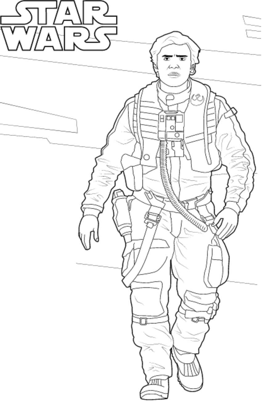 Dibujo de Poe Dameron para Colorear y Imprimir