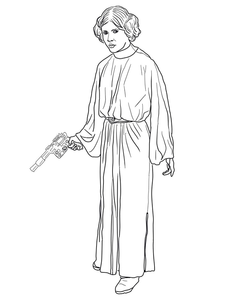 Dibujo de Princess Leia para Colorear y Imprimir