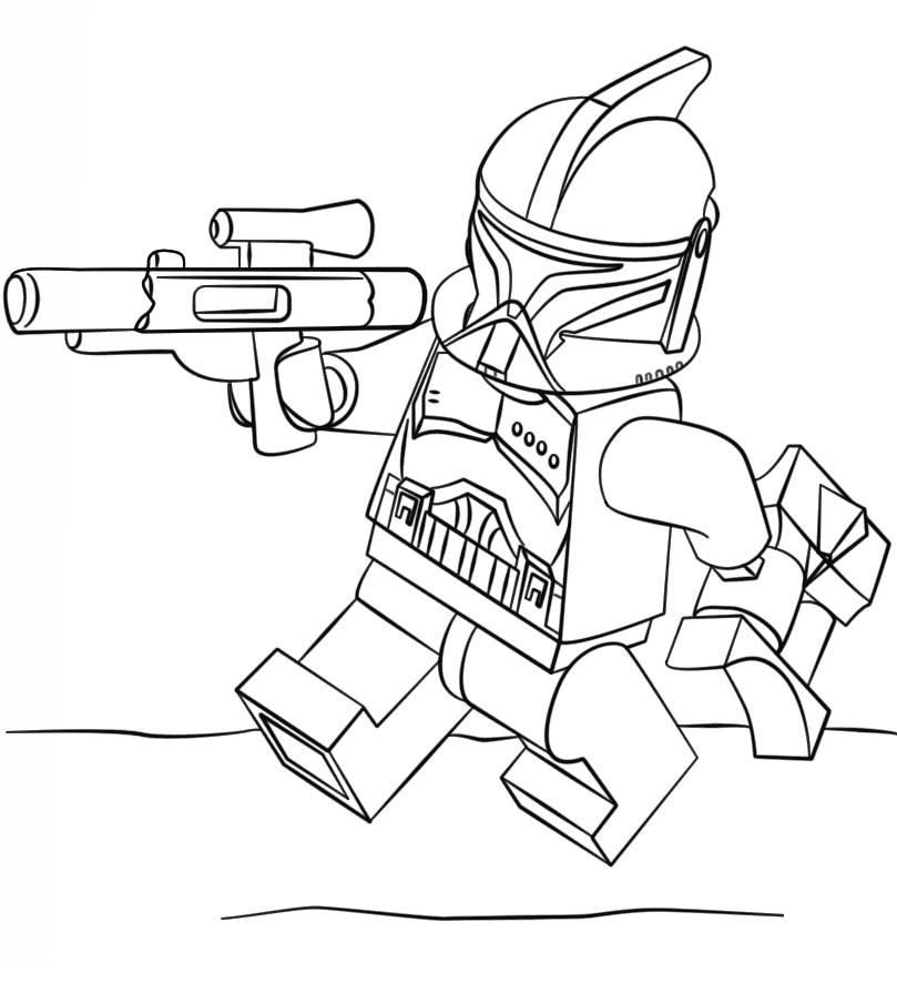 Dibujo de Soldado Clon Lego para Colorear y Imprimir