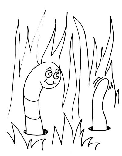 dibujo buen gusano para imprimir y colorear