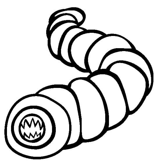dibujo gusano asombroso para imprimir y colorear