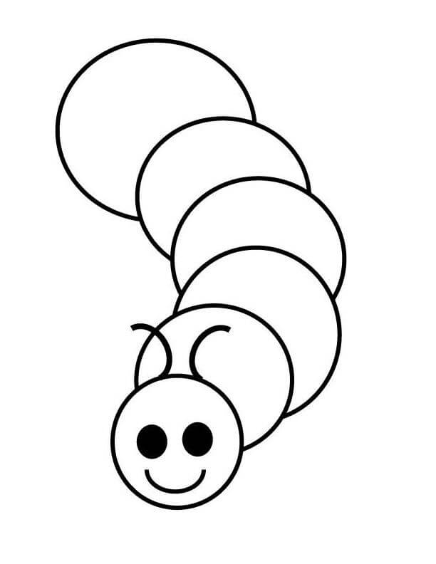 dibujo gusano basico para imprimir y colorear
