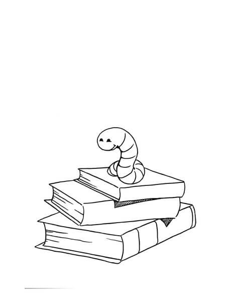 dibujo gusano de trapo para imprimir y colorear