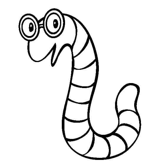dibujo gusanos felices para imprimir y colorear