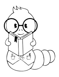 dibujo gusanos y mariquita para imprimir y colorear