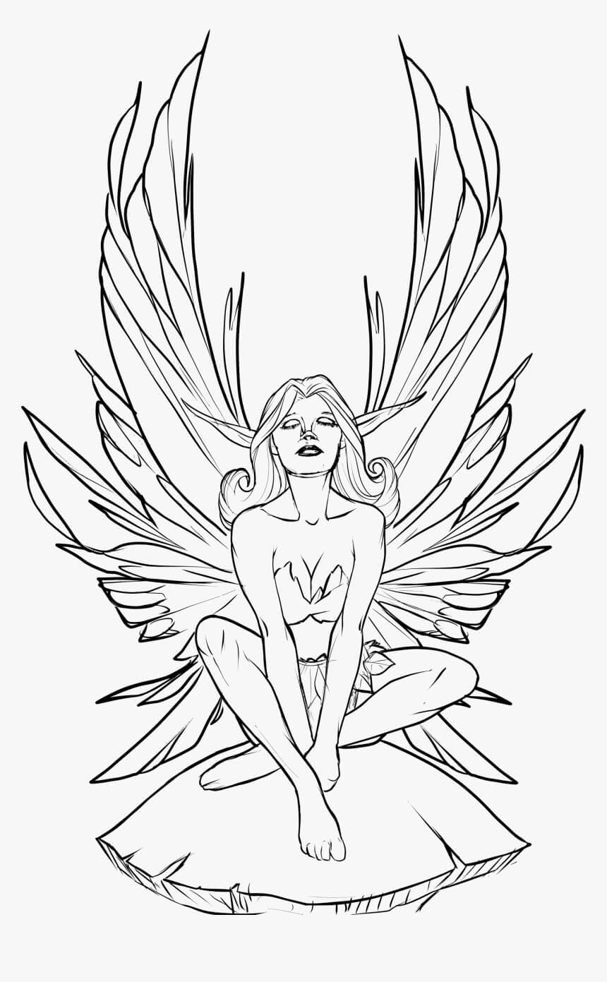 Dibujo de Dibujo Elfos Hada para Colorear y Imprimir