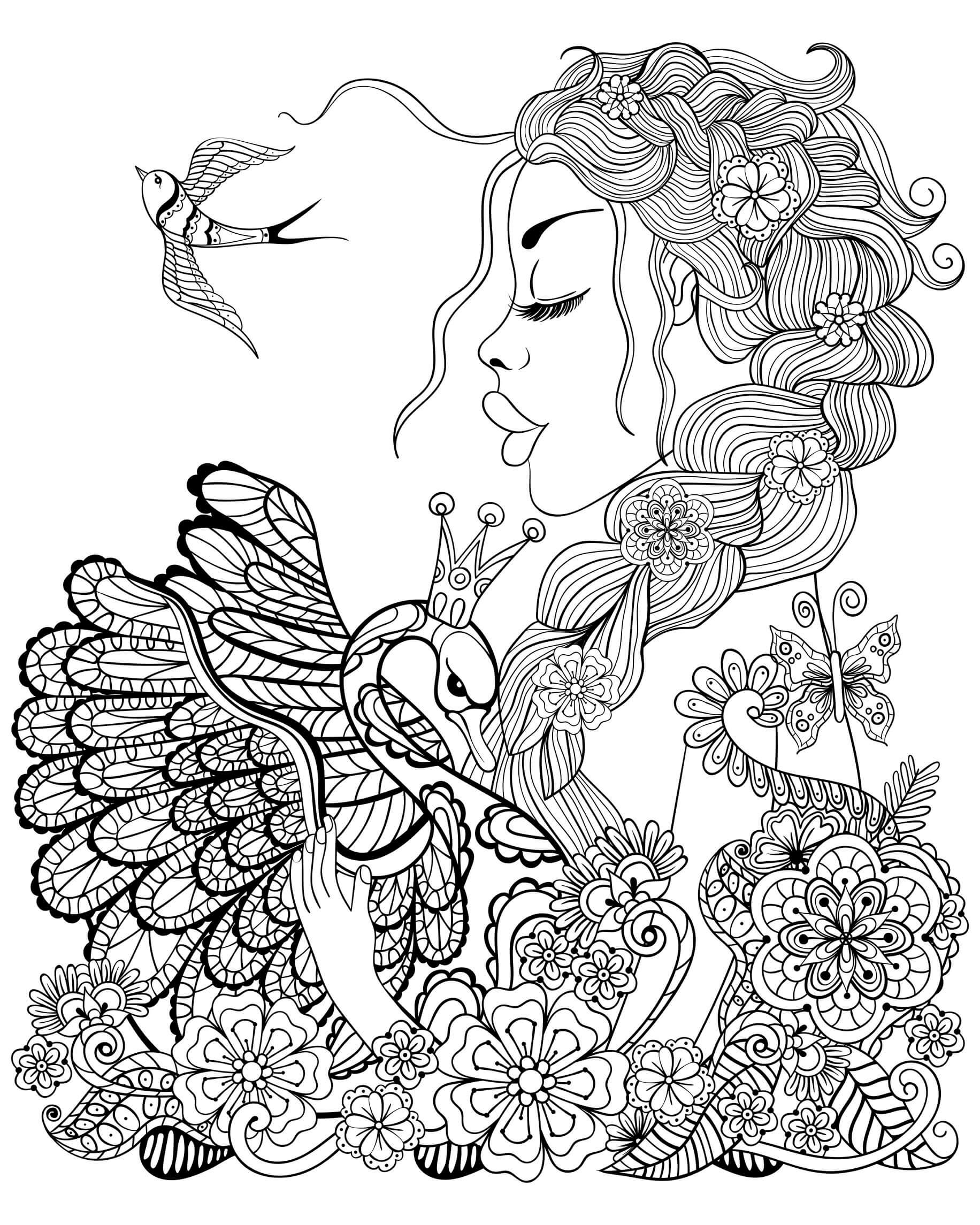 Dibujo de El Hada Es para Adulto para Colorear y Imprimir