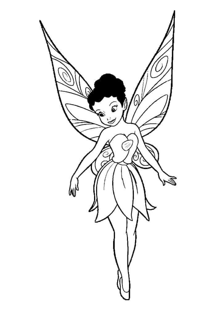 Dibujo de Hada Básica de Dibujos Animados para Colorear y Imprimir