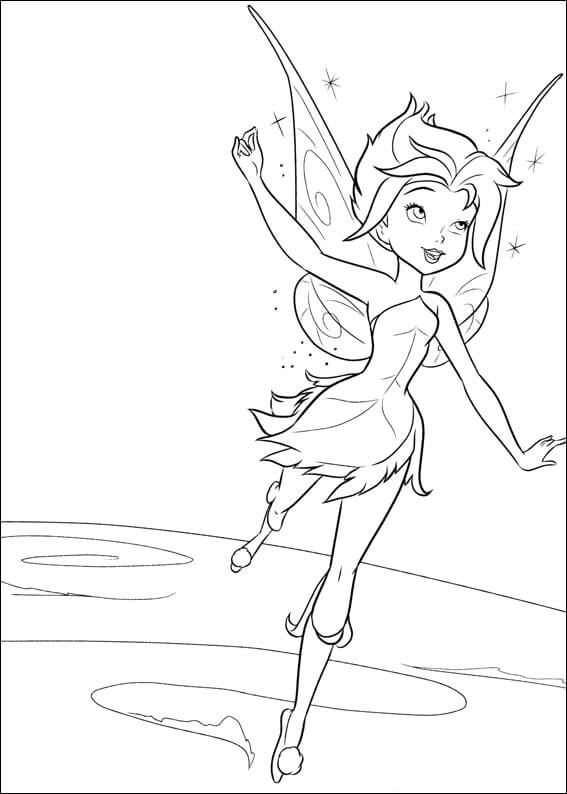 Dibujo de Hada de Dibujos Animados para Colorear y Imprimir