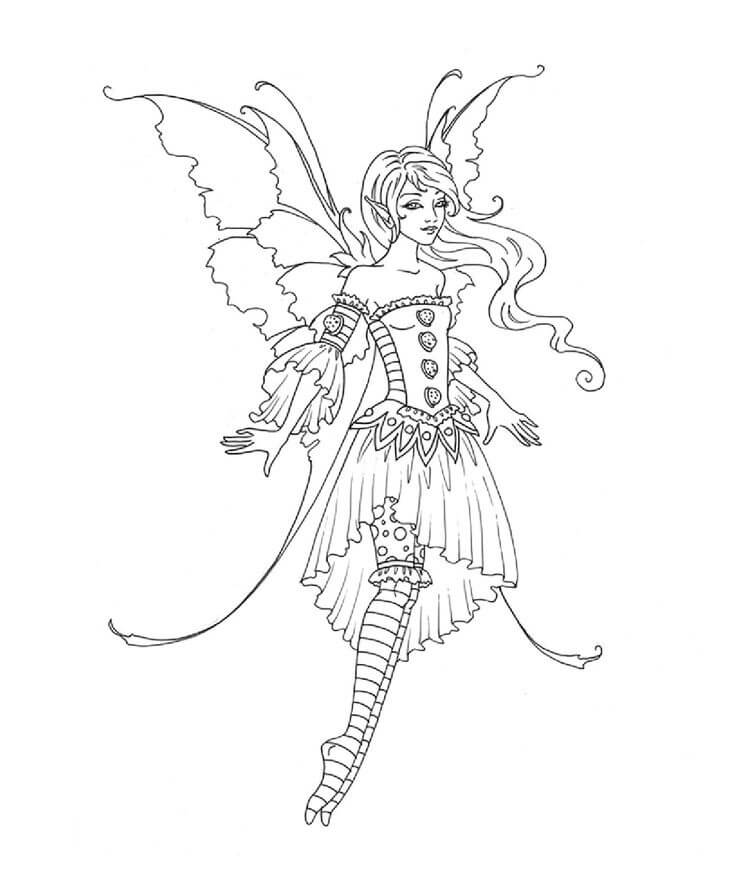 Dibujo de Hada Genial para Colorear y Imprimir
