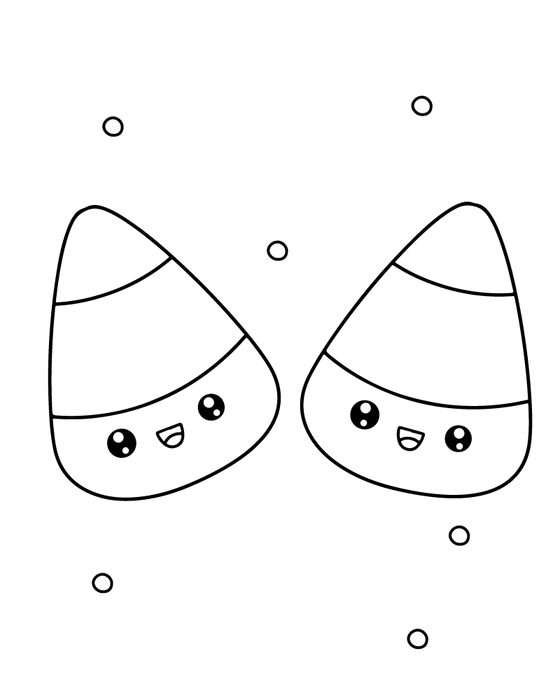 Dibujo de Cute Candy Acorn Halloween Coloring Page para Colorear y Imprimir