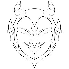 Dibujo de Máscara de Diablo para Colorear y Imprimir