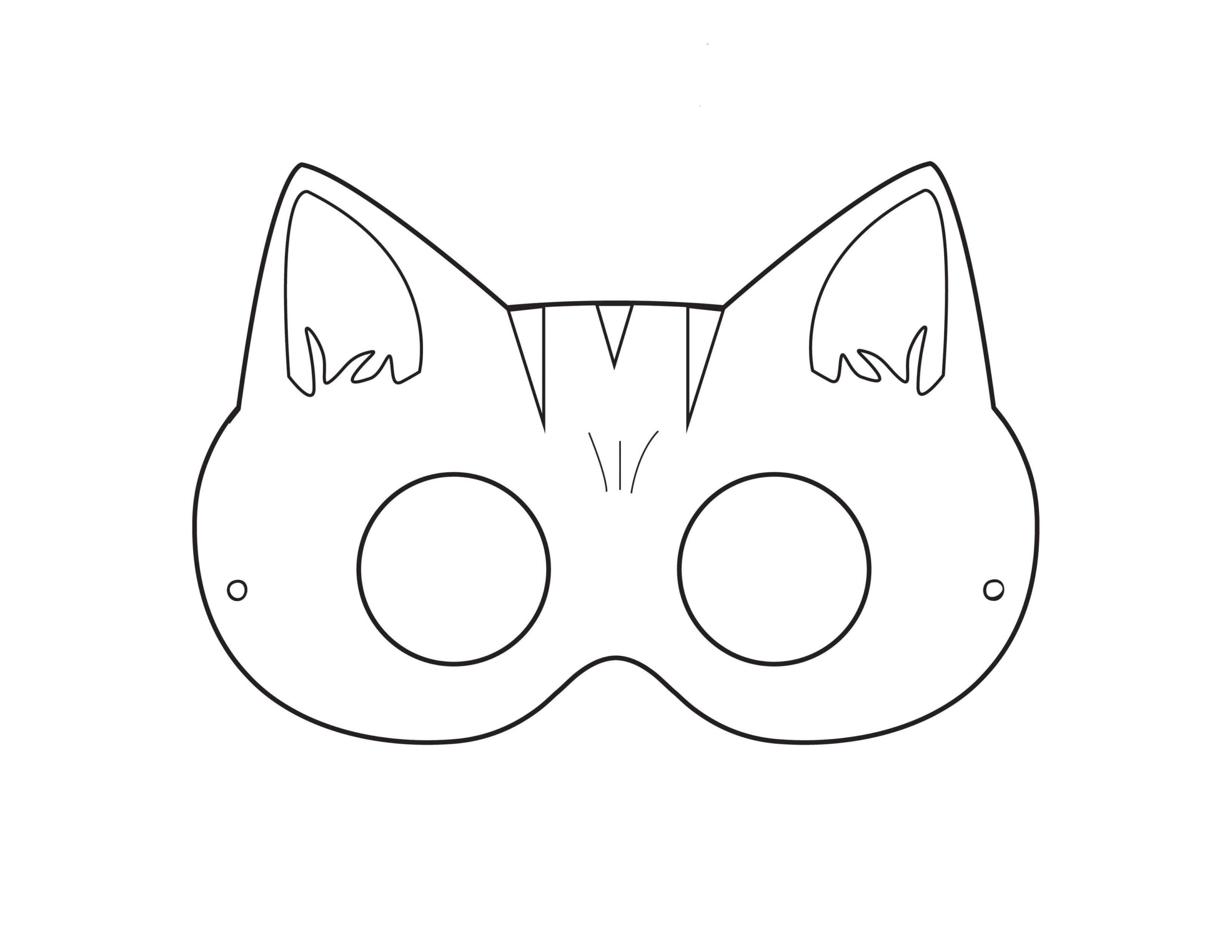 Dibujo de Máscara de Gatito Scaled para Colorear y Imprimir