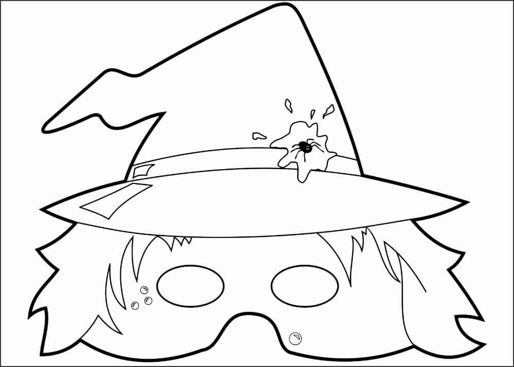 Dibujo de Máscara de Mago para Colorear y Imprimir