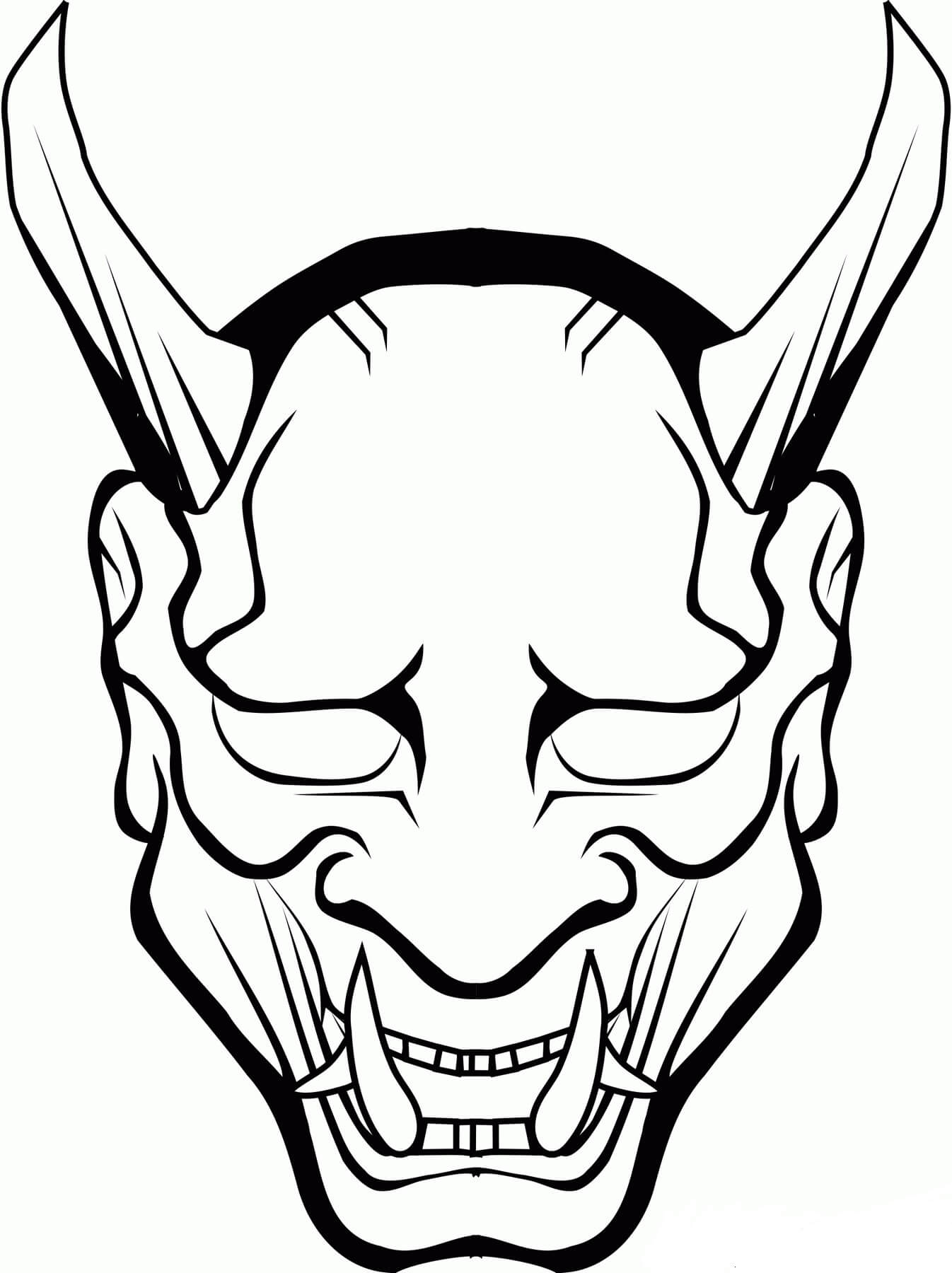Dibujo de Máscara de Monstruo para Colorear y Imprimir
