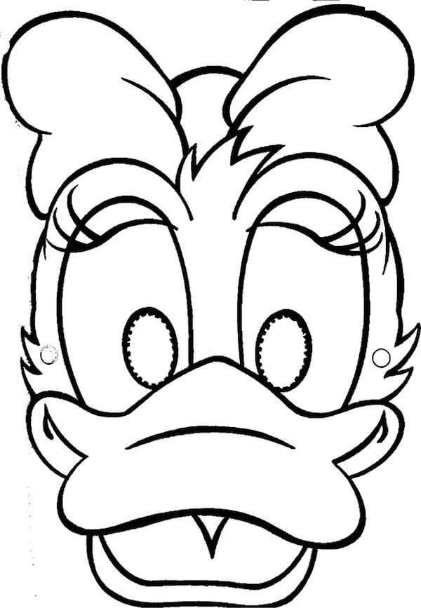 Dibujo de Máscara de Pato para Colorear y Imprimir