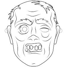 Dibujo de Máscara de Zombi para Colorear y Imprimir