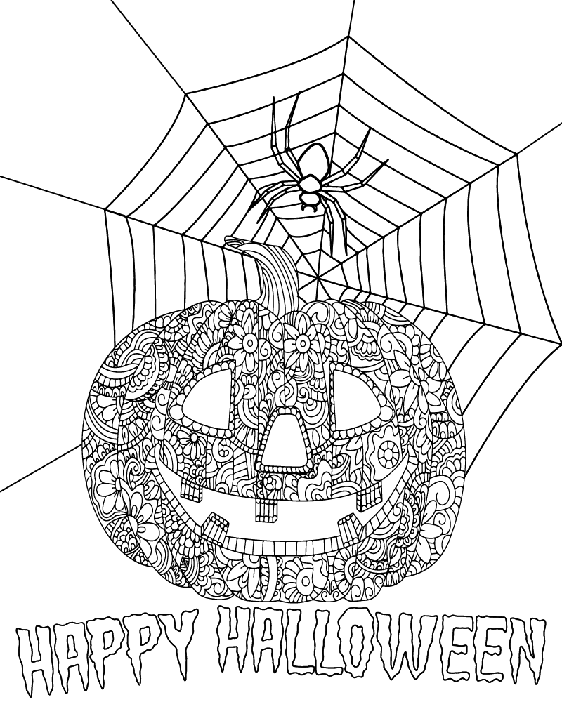 Dibujo de Detailed Pumpkin Coloring Page For Adults para Colorear y Imprimir