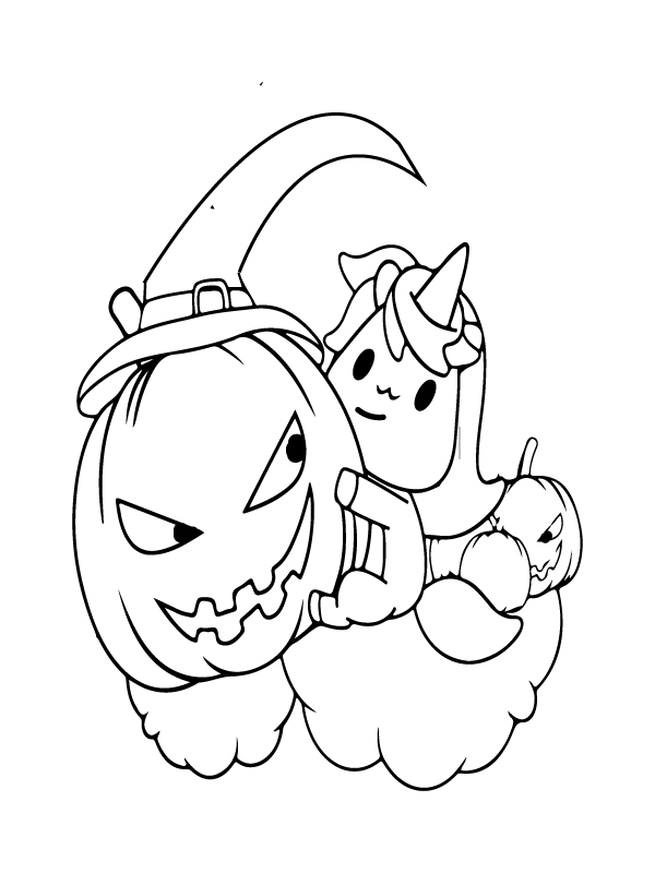 Dibujo de Calabaza de Miedo Halloween Preescolar Pagina para Colorear para Colorear y Imprimir