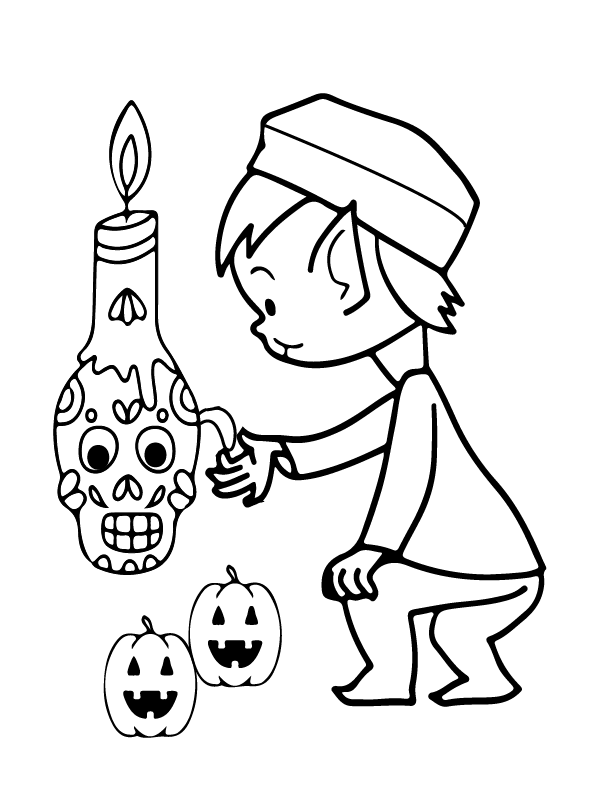 Dibujo de Halloween Preescolar Espeluznante Pagina para Colorear para Colorear y Imprimir