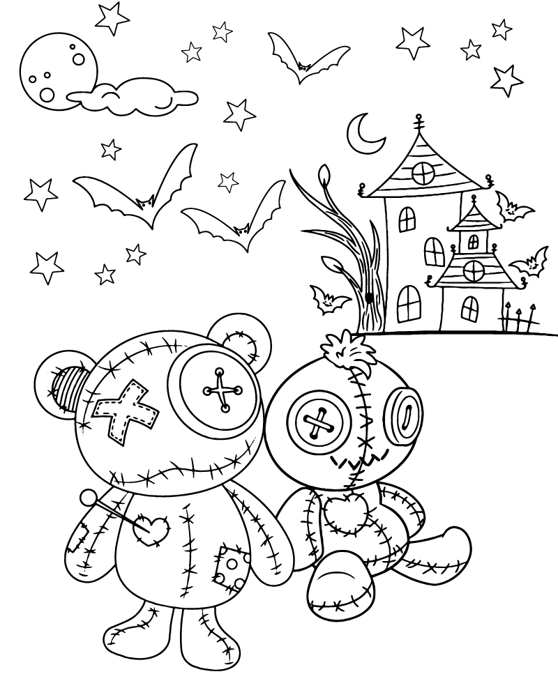 Dibujo de Cursed Doll Coloring Page 1 para Colorear y Imprimir