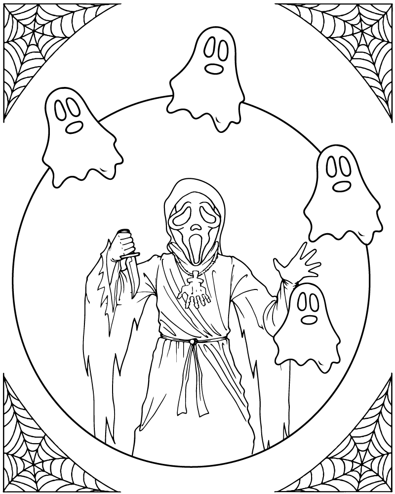 Dibujo de Ghost Face Coloring Page para Colorear y Imprimir