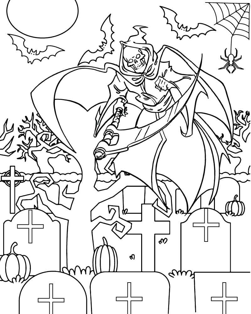 Dibujo de Grim Reaper Coloring Page para Colorear y Imprimir