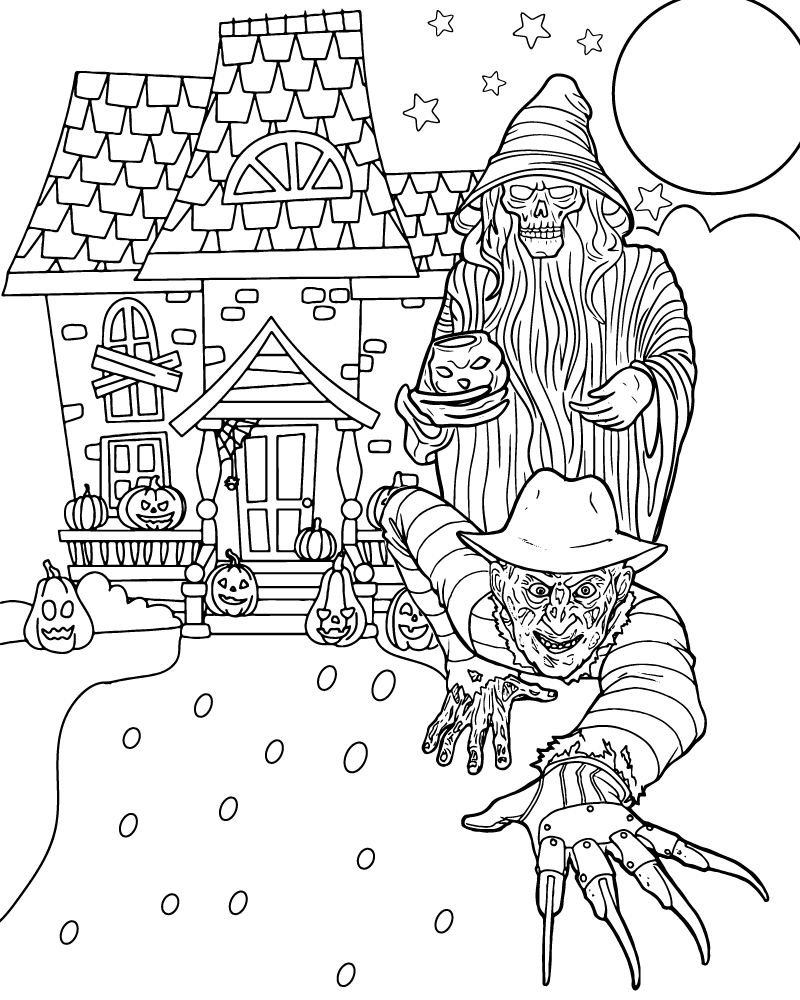 Dibujo de Horror Movie Villain Coloring Page para Colorear y Imprimir