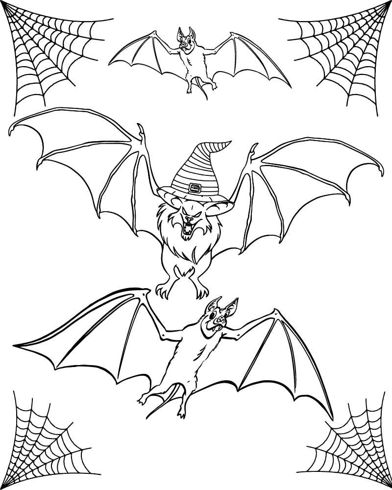 Dibujo de Scary Bat Coloring Page para Colorear y Imprimir