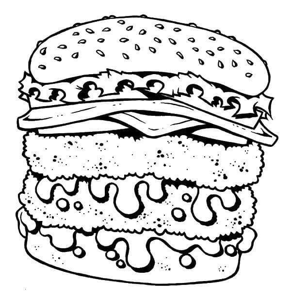 dibujo dibujar hamburguesa para colorear