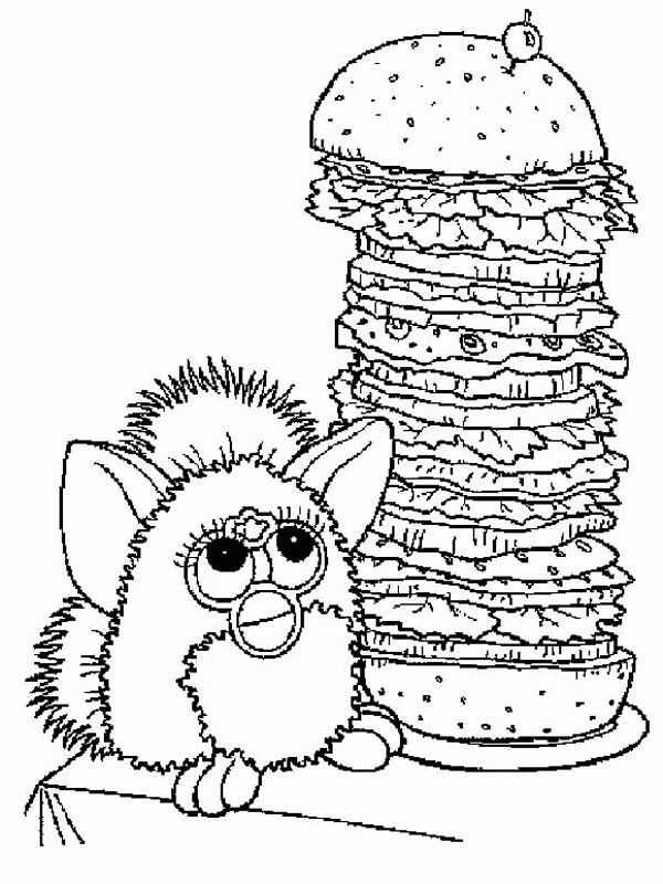 dibujo duendes y hamburguesas para colorear