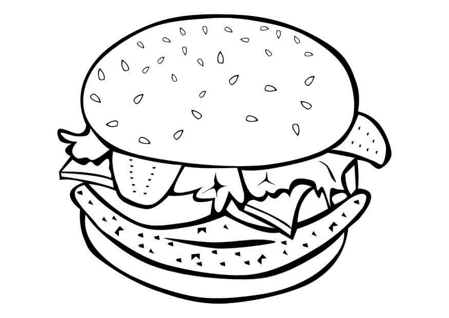 dibujo h es para hamburguesa para colorear