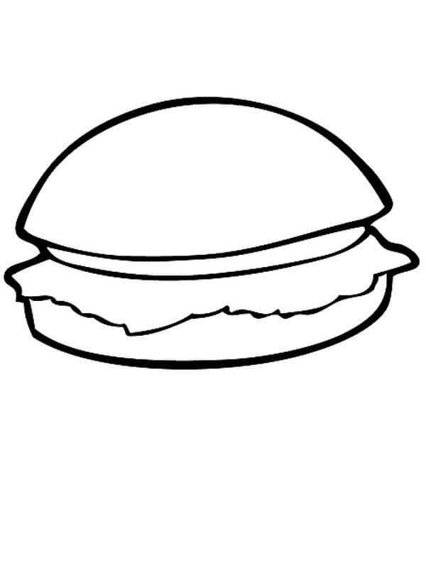 dibujo hamburguesa de dibujos animados para colorear