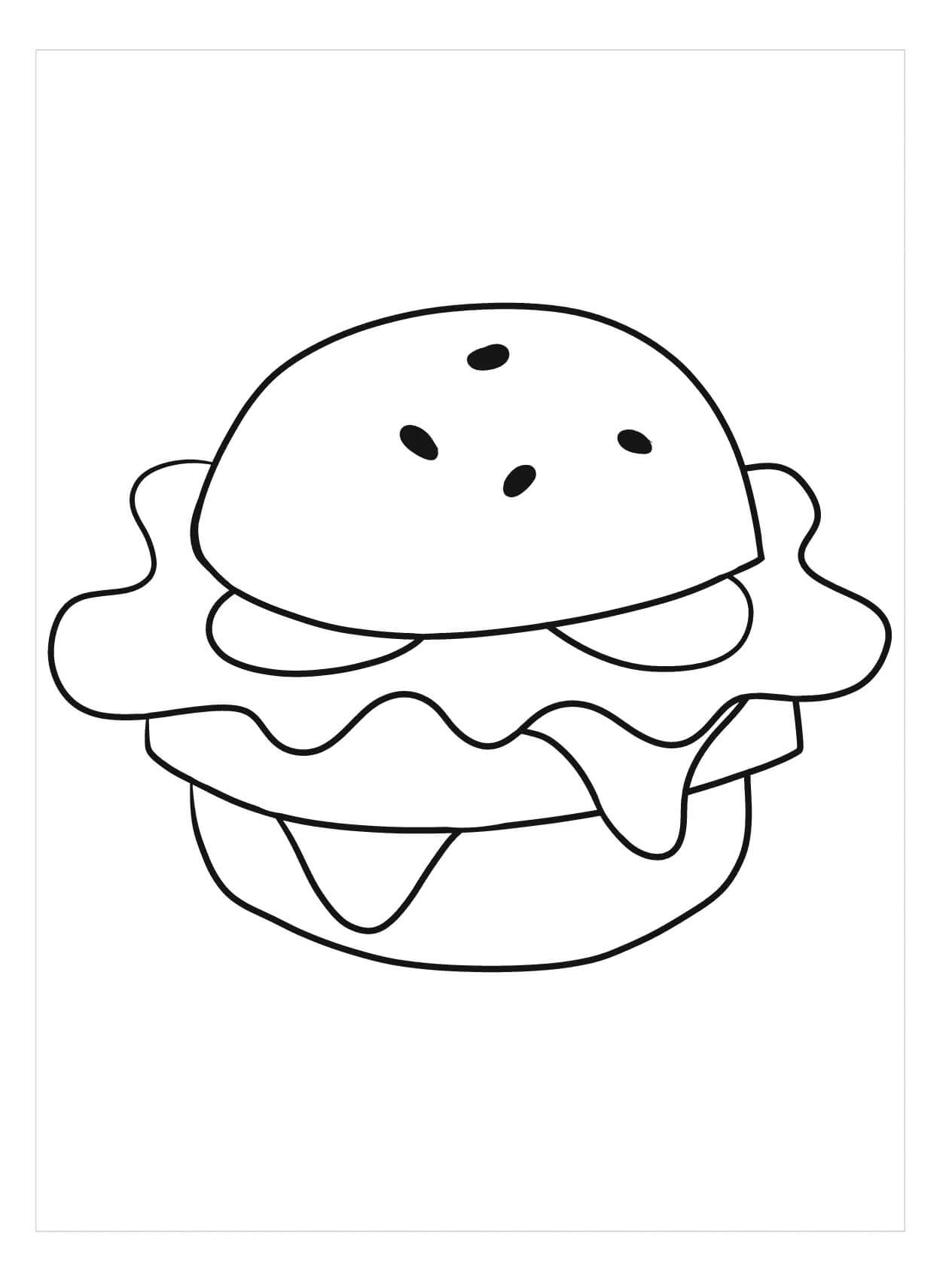 dibujo hamburguesa gratis para colorear