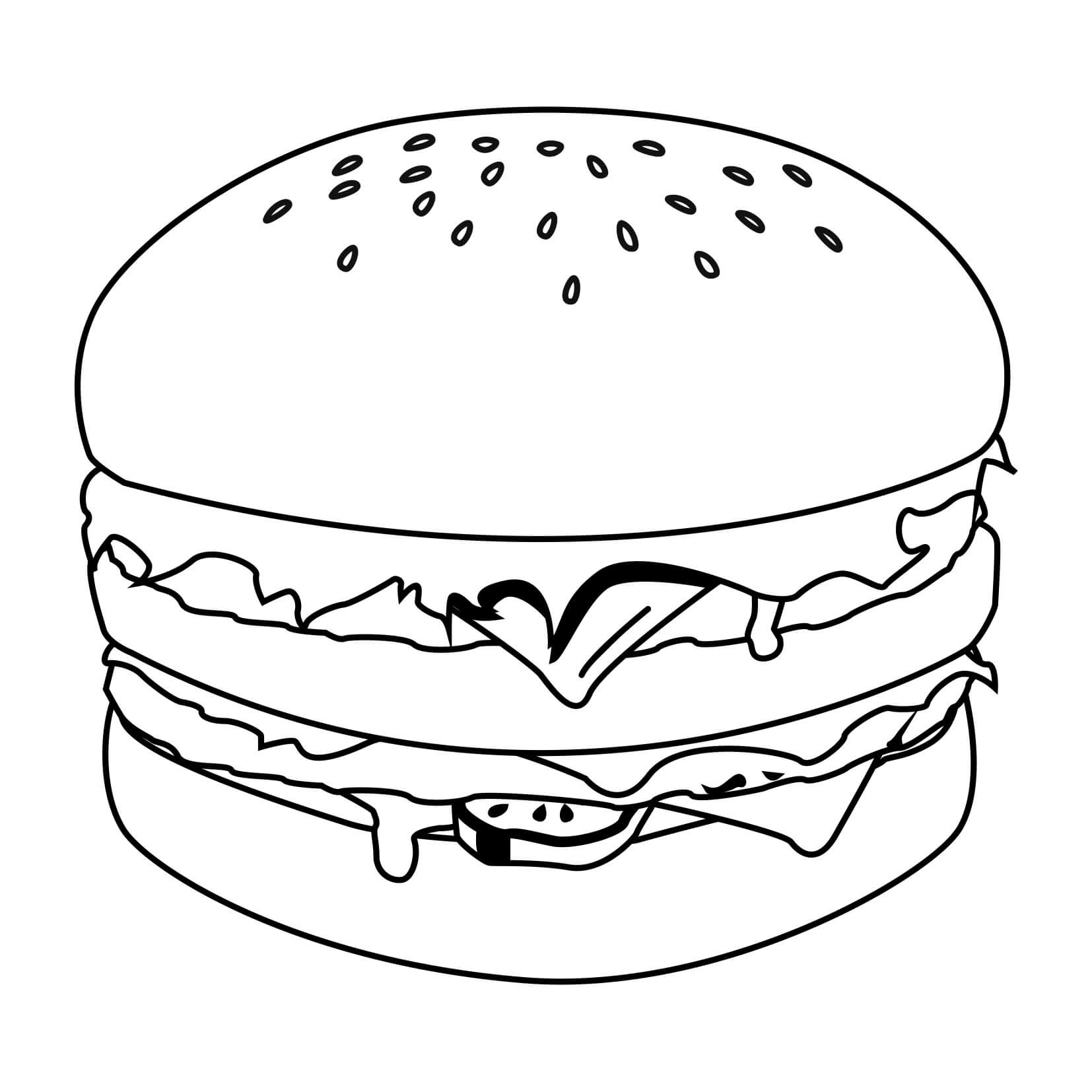 dibujo hamburguesa increible para colorear