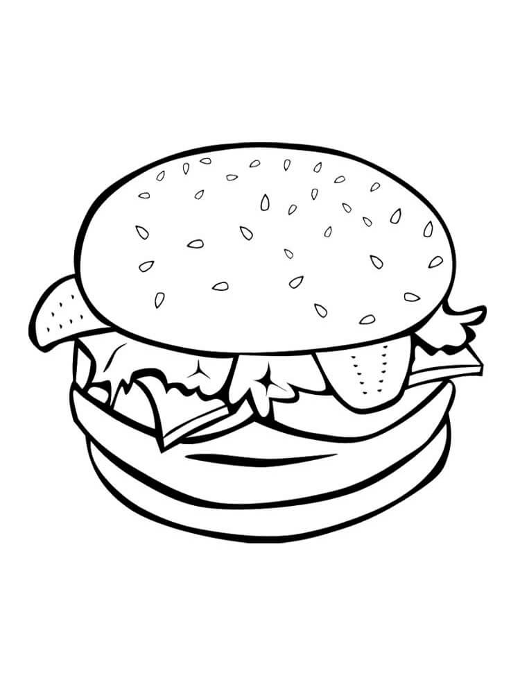 dibujo hamburguesa monstruo para colorear