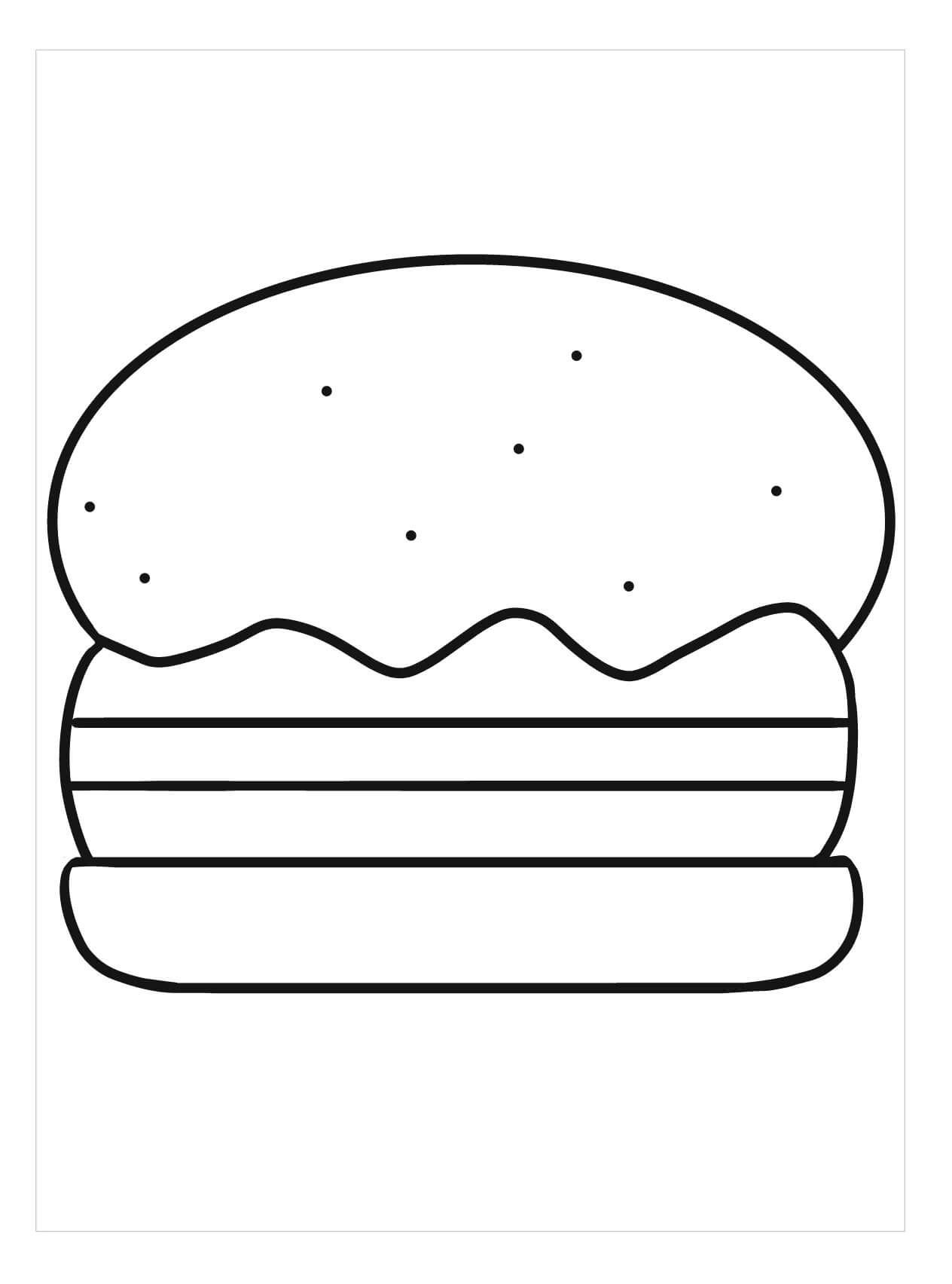 dibujo hamburguesa normal para colorear