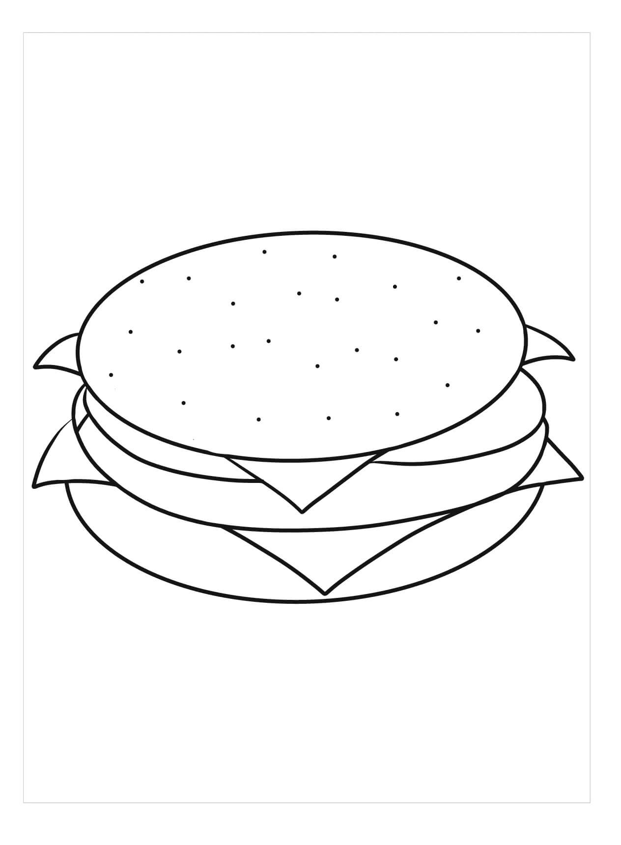 dibujo hamburguesa para imprimir para colorear