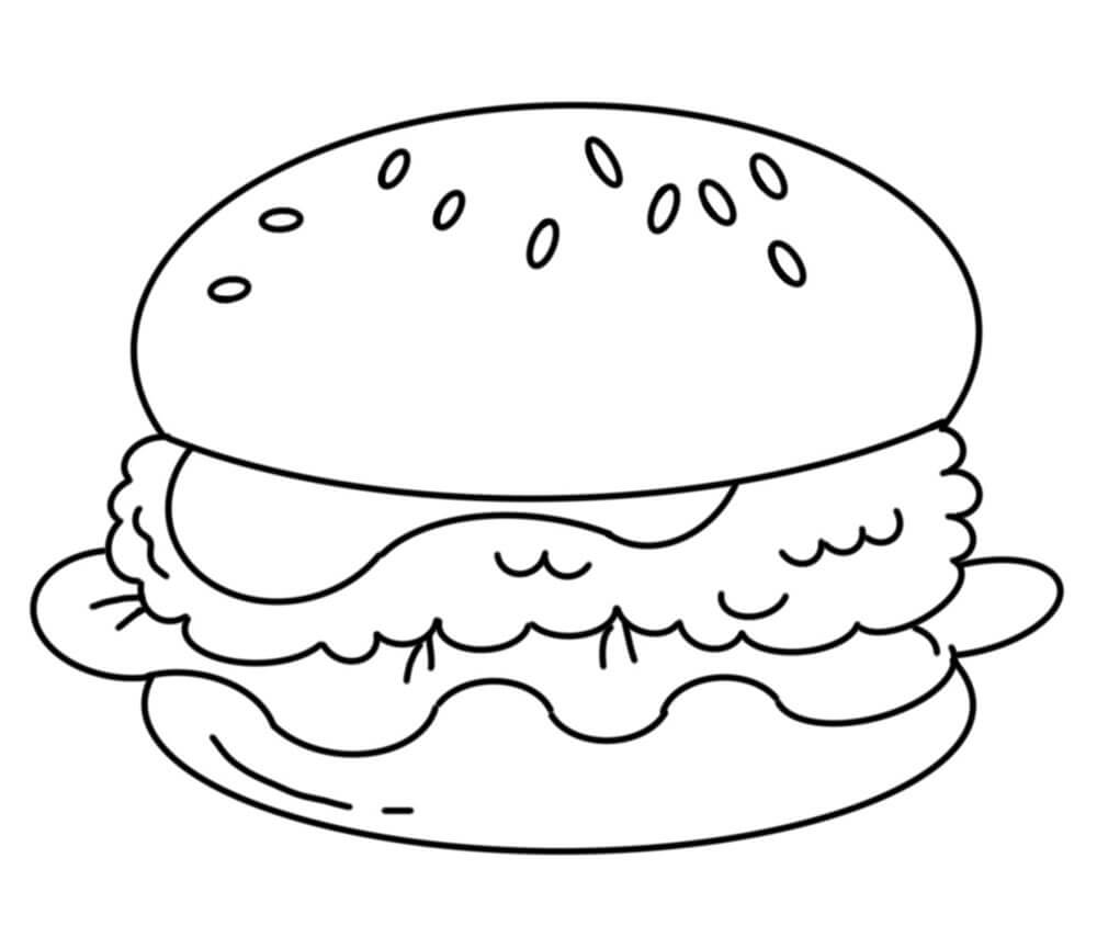 dibujo hamburguesa shopkins para colorear