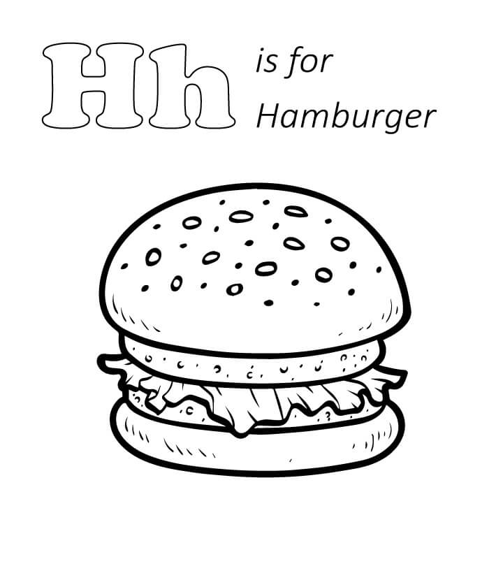 dibujo hamburguesas y bebidas para colorear