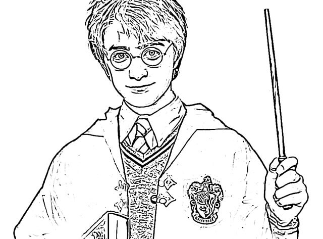 Dibujo de Cara de Harry Potter para Colorear y Imprimir