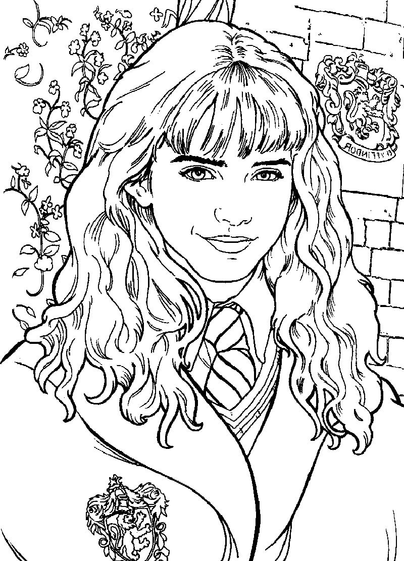Dibujo de Cara de Hermione Granger para Colorear y Imprimir