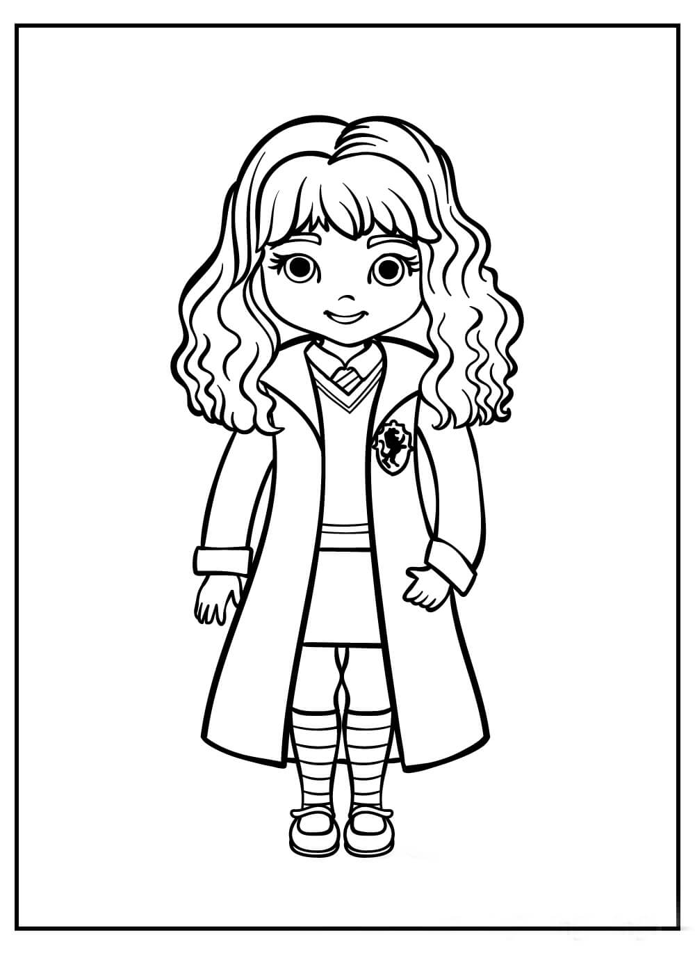 Dibujo de Dibujos Animados Hermione Granger para Colorear y Imprimir